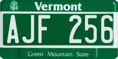 VT license plate AJF256