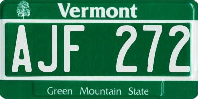 VT license plate AJF272