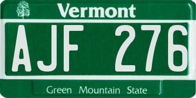 VT license plate AJF276
