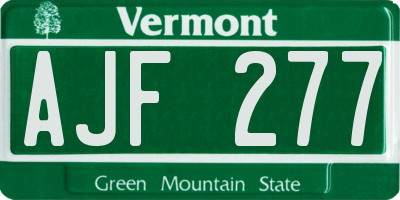 VT license plate AJF277