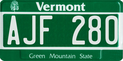 VT license plate AJF280