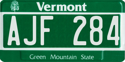 VT license plate AJF284