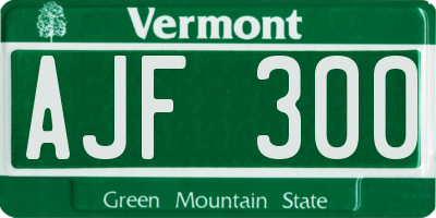 VT license plate AJF300
