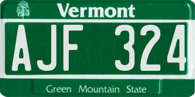 VT license plate AJF324