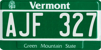 VT license plate AJF327