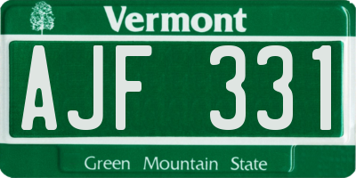 VT license plate AJF331