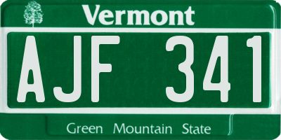 VT license plate AJF341