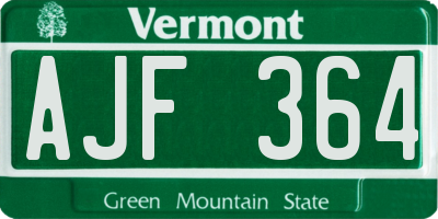 VT license plate AJF364