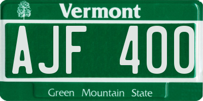 VT license plate AJF400
