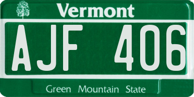 VT license plate AJF406