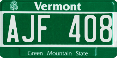 VT license plate AJF408