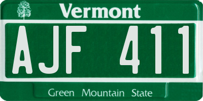 VT license plate AJF411