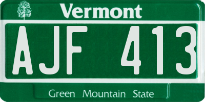 VT license plate AJF413
