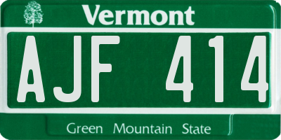 VT license plate AJF414