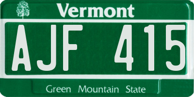 VT license plate AJF415