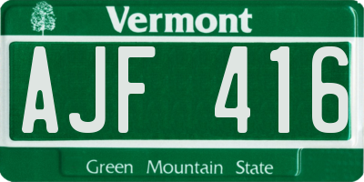 VT license plate AJF416