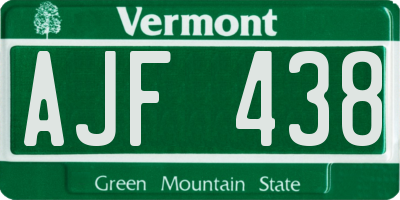 VT license plate AJF438