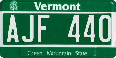 VT license plate AJF440