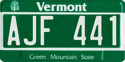 VT license plate AJF441