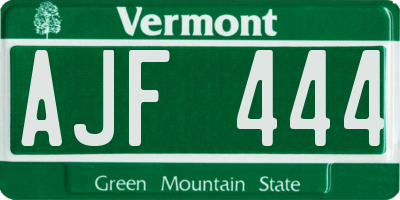 VT license plate AJF444