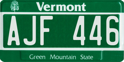 VT license plate AJF446