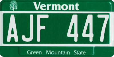 VT license plate AJF447