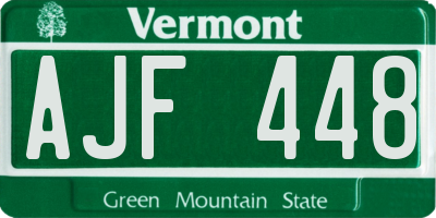 VT license plate AJF448