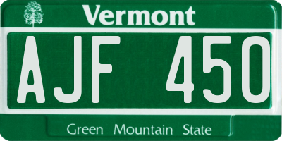VT license plate AJF450