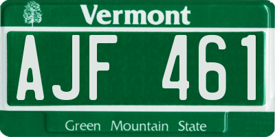 VT license plate AJF461