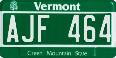 VT license plate AJF464
