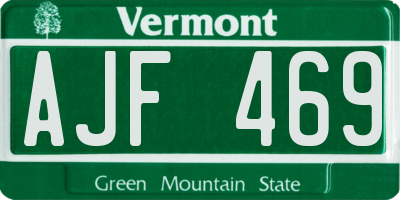 VT license plate AJF469
