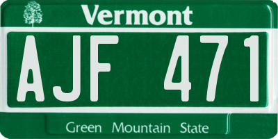 VT license plate AJF471