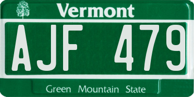 VT license plate AJF479