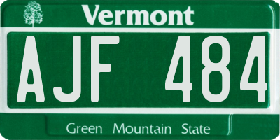 VT license plate AJF484