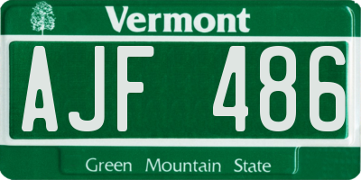 VT license plate AJF486