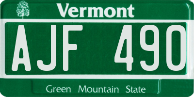 VT license plate AJF490