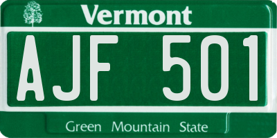 VT license plate AJF501