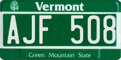 VT license plate AJF508