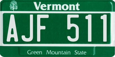 VT license plate AJF511