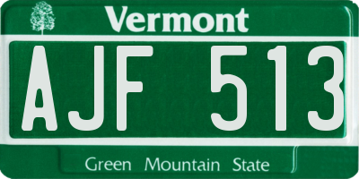 VT license plate AJF513