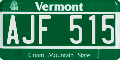 VT license plate AJF515
