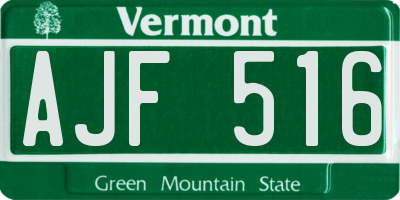 VT license plate AJF516