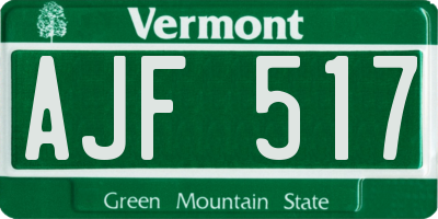 VT license plate AJF517