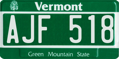 VT license plate AJF518