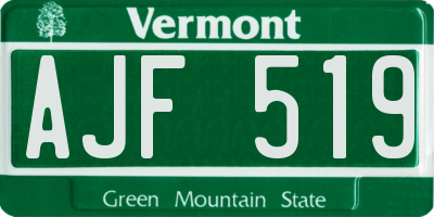 VT license plate AJF519