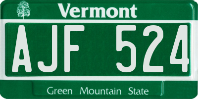 VT license plate AJF524