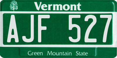 VT license plate AJF527