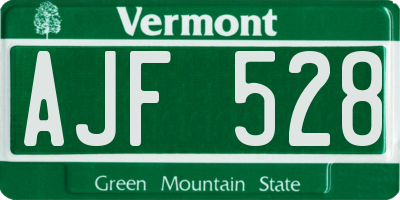 VT license plate AJF528