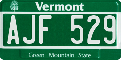 VT license plate AJF529
