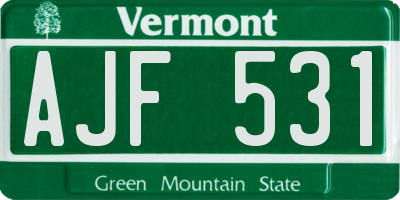 VT license plate AJF531